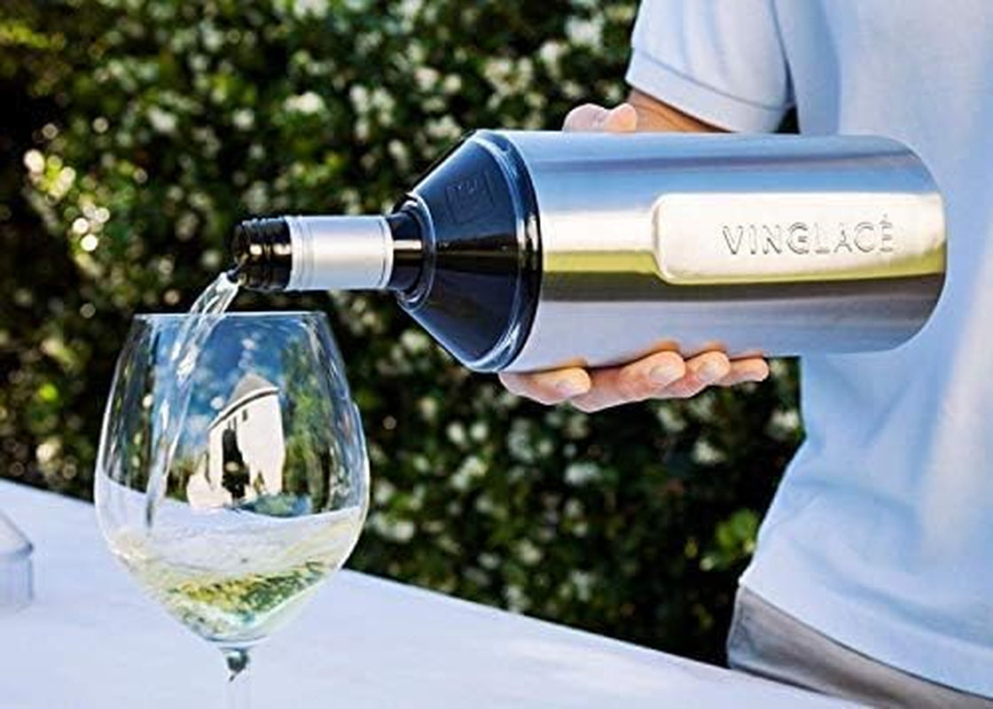 Wine Bottle Chiller- Portable Champagne Insulator- Stainless Steel Wine Cooler Sleeve, Stainless Steel