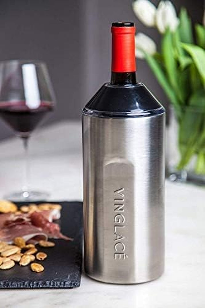 Wine Bottle Chiller- Portable Champagne Insulator- Stainless Steel Wine Cooler Sleeve, Stainless Steel