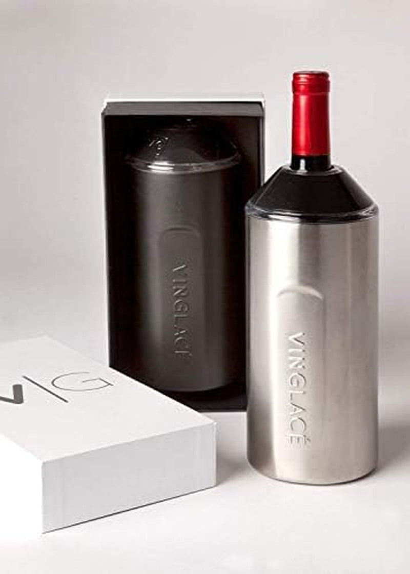 Wine Bottle Chiller- Portable Champagne Insulator- Stainless Steel Wine Cooler Sleeve, Stainless Steel